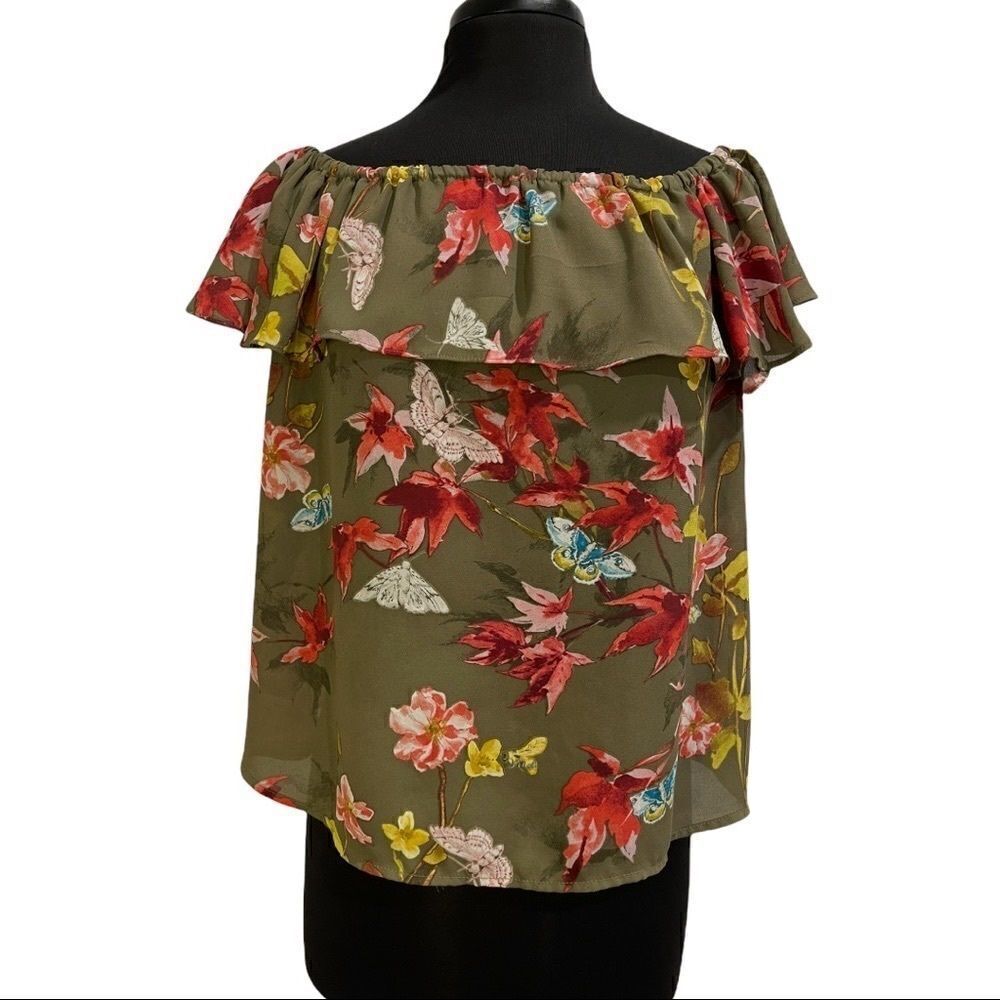 𝅺MAEVE Vallita Floral Off-The-Shoulder Blouse Sz M